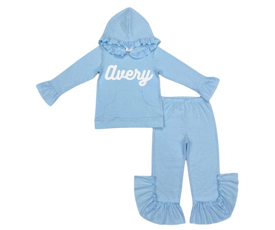 Ruffle Hoodie Set Preorder