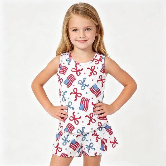 Flag Bow Shorts Set