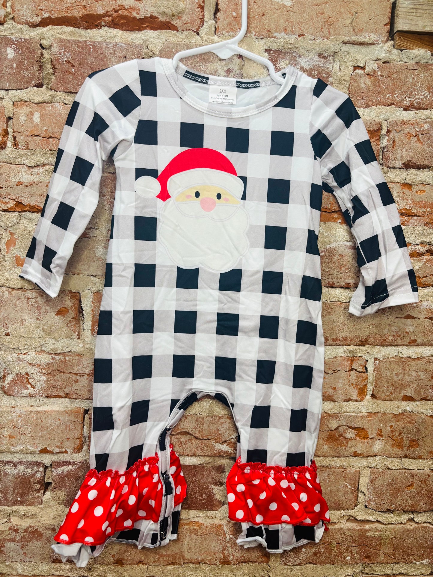 Santa Checkered Romper