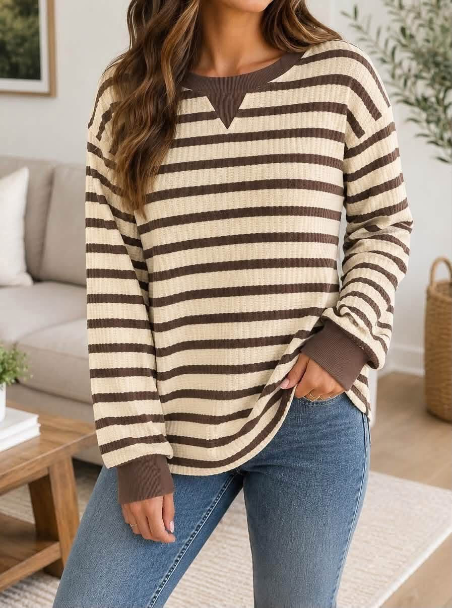 Brown Stripe Top