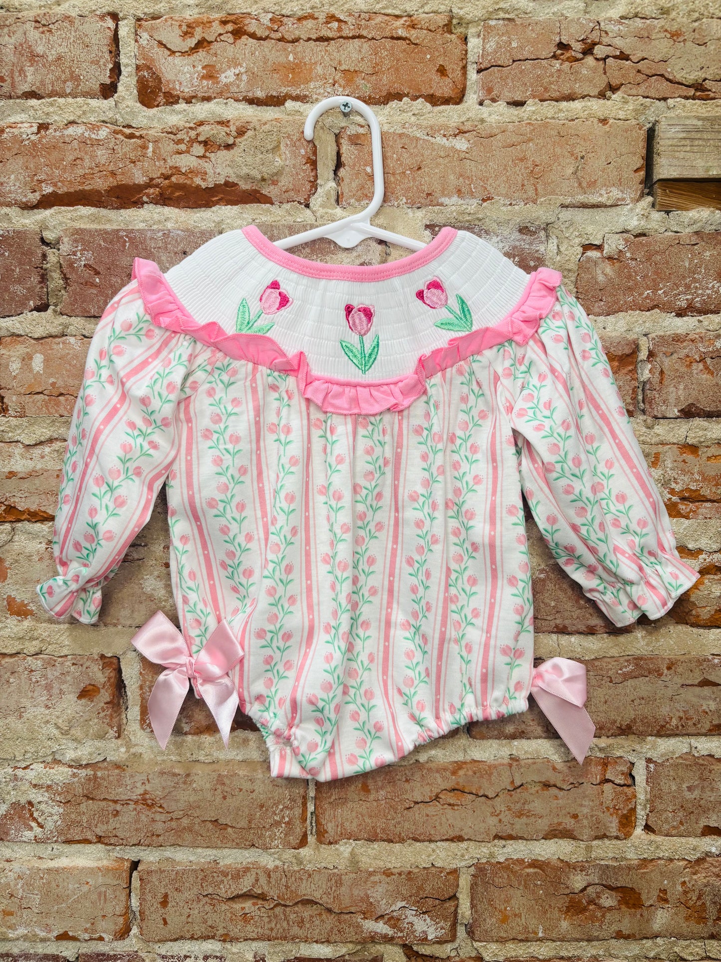 Floral Tulip Smocked Bubble