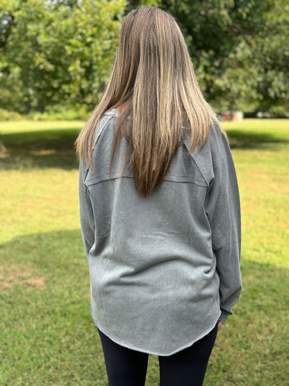 Silver Mineral Washed Pullover