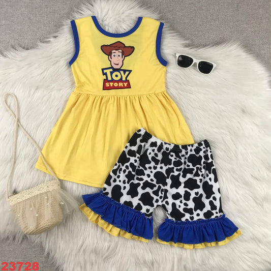 Story Cow Ruffled Shorts Set