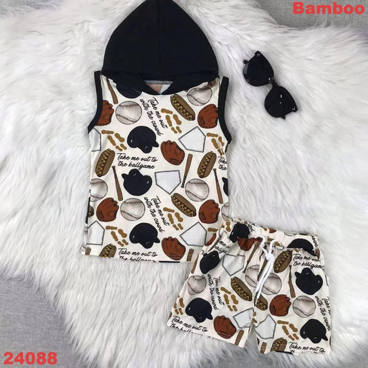 Bamboo Take Me Out To The Ball Game Hooded Set