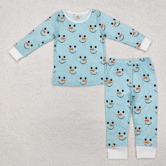 Blue Snowman Pajama Set