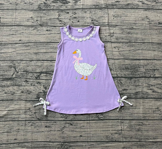 Purple Floral Goose Dress