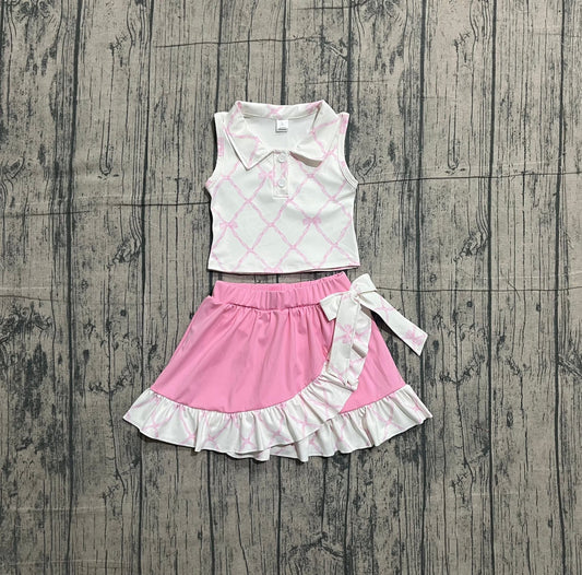 Pink Bow Skort Set