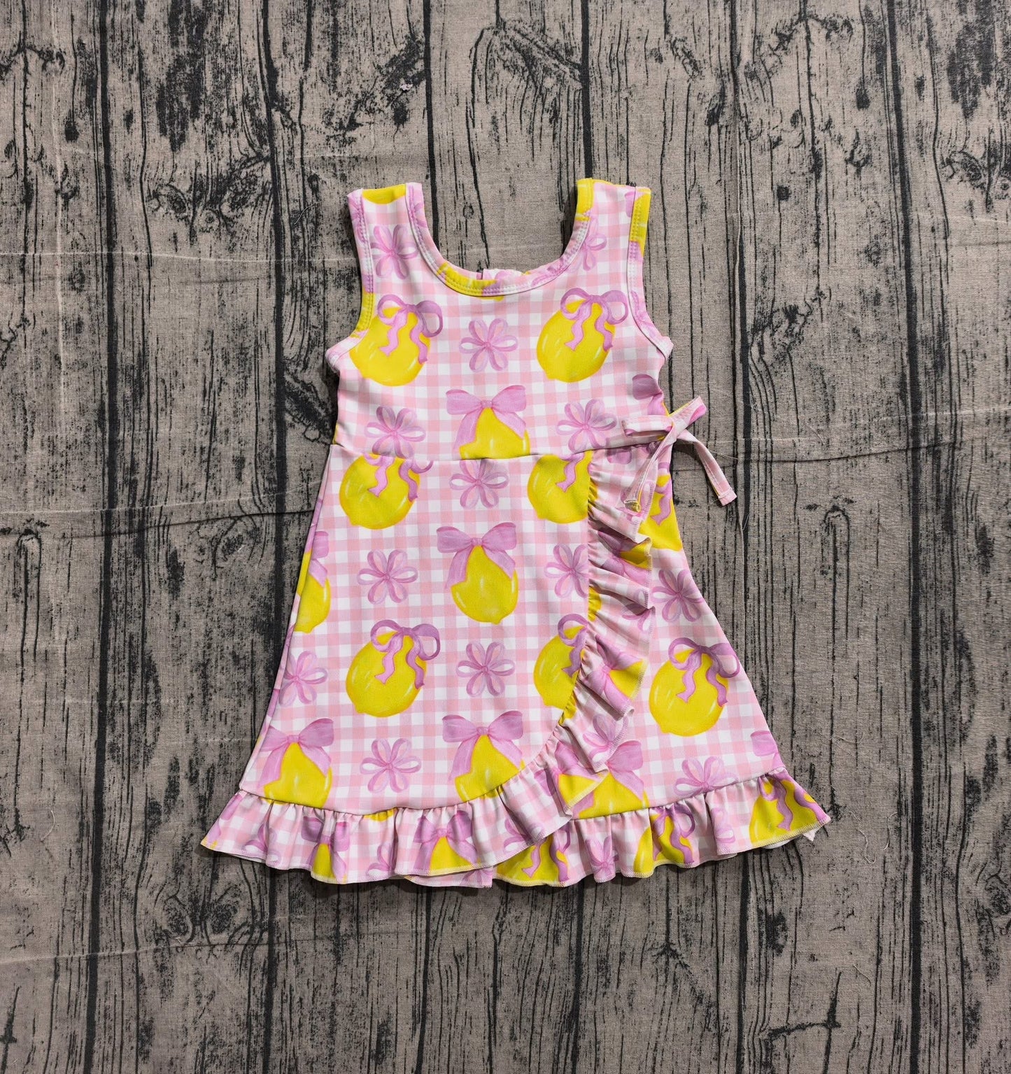 Pink Lemon Gingham Skort Dress