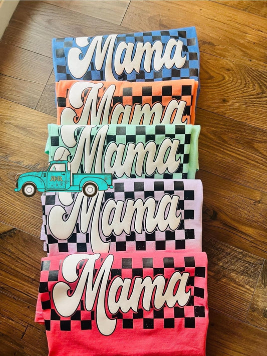 Mama Check Neon Tee PREORDER