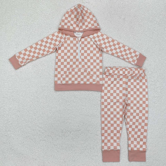 Pink Checkered Jogger Set