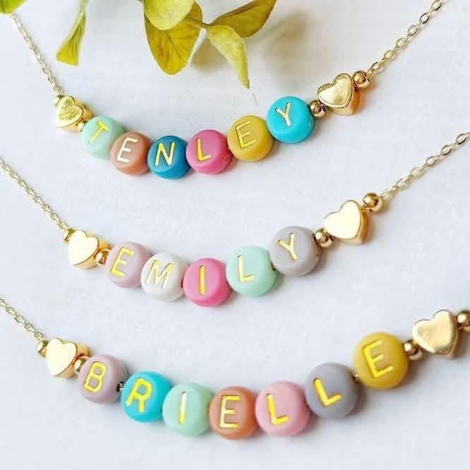 Colorful Beaded Name Necklace