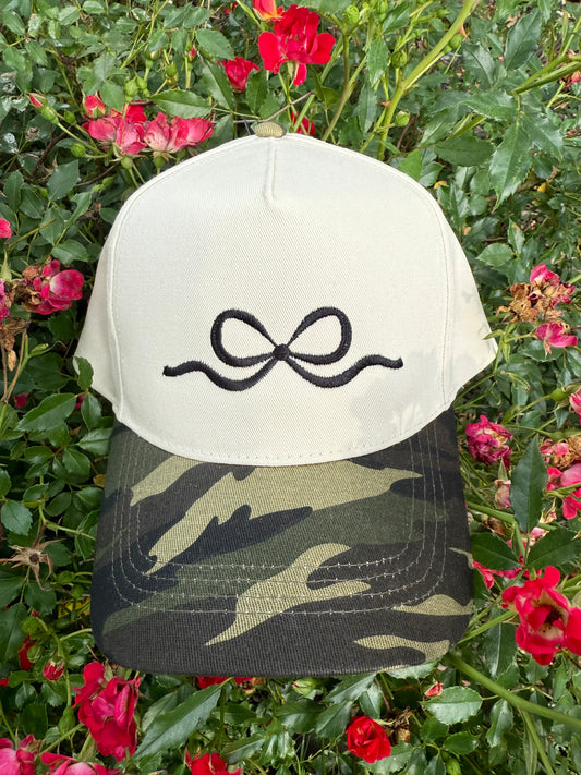 Camo Bow Embroidered Hat