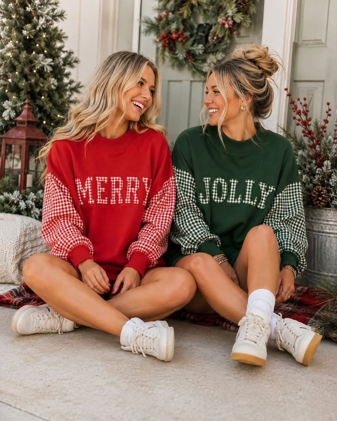 Gingham Christmas Pullovers