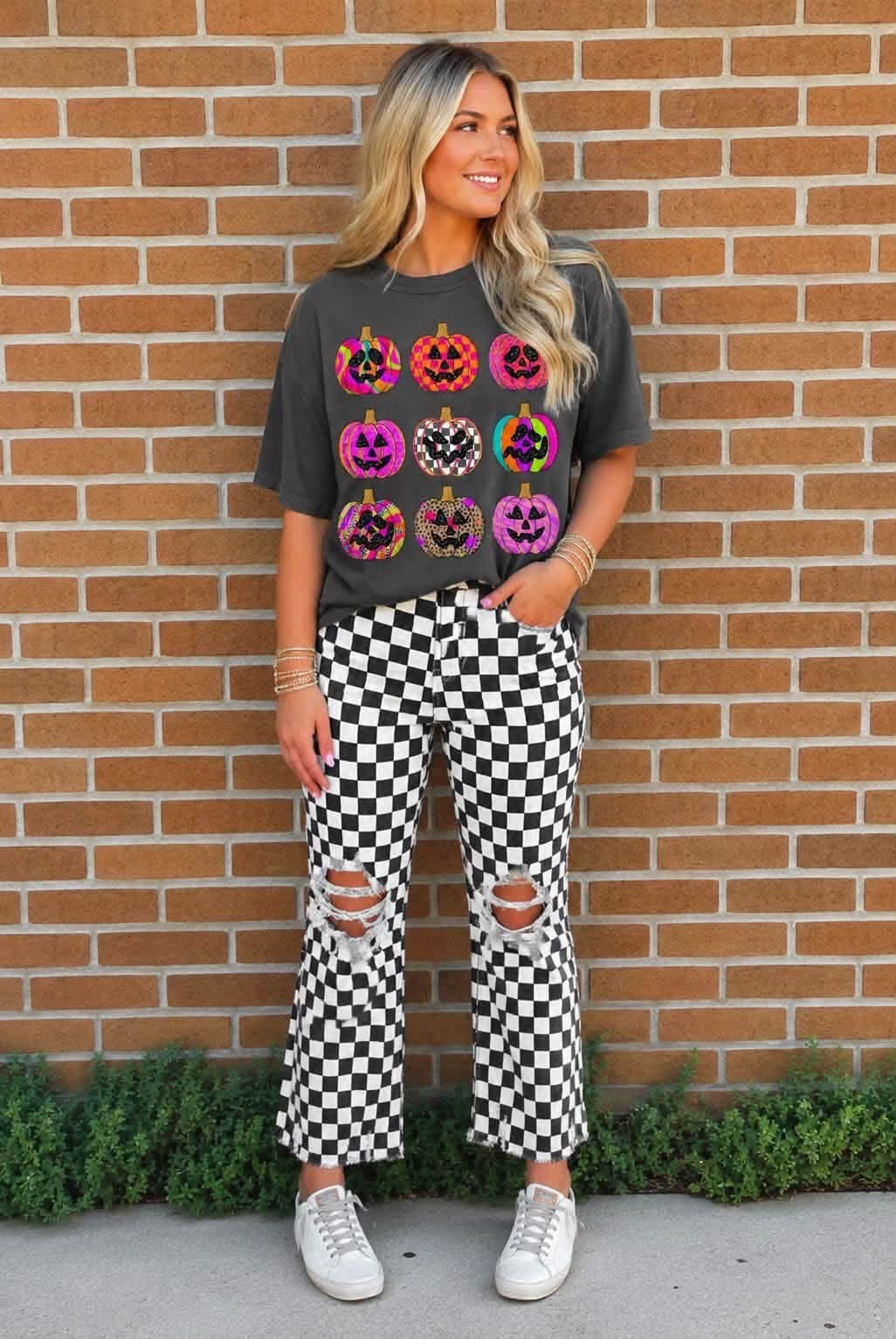 Neon Pumpkin Print Tee