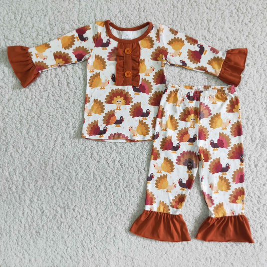 Girl Turkey PJ Set