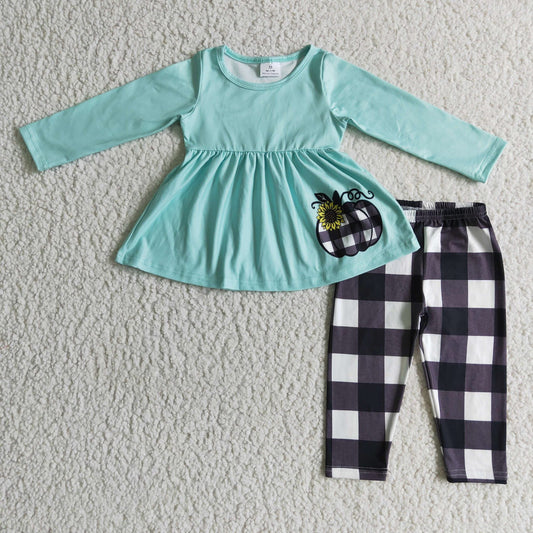 Black Checkered Pumpkin Blue Set