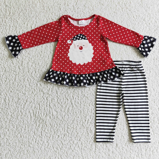 Red Dotted Stripe Santa Set