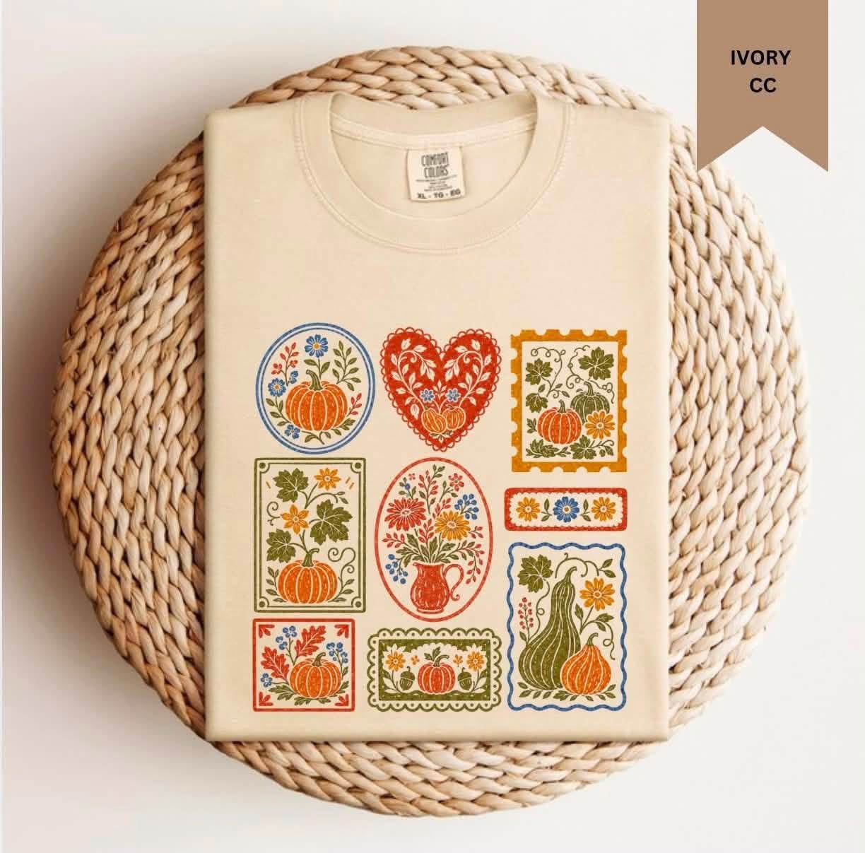 Floral Fall Stamp Tee Preorder