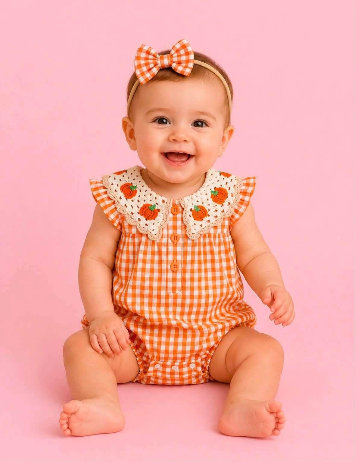 Gingham Crochet Pumpkin Bubble Preorder