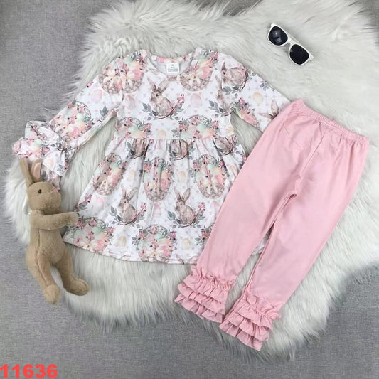 Pink Bunny Ruffle Legging Set
