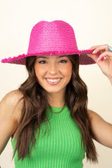 Pink Straw Hat