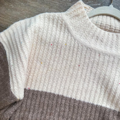 Beige & Tan Colorblock Sweater