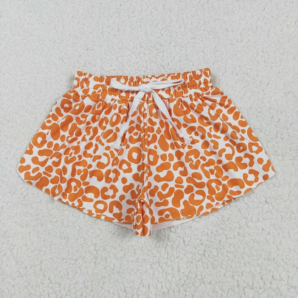 Orange Leopard Flutter Shorts