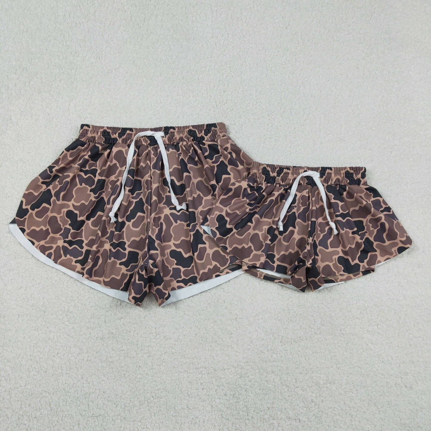 Brown Camo Flutter Shorts