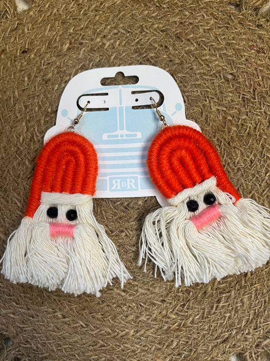Fringe Santa Earrings