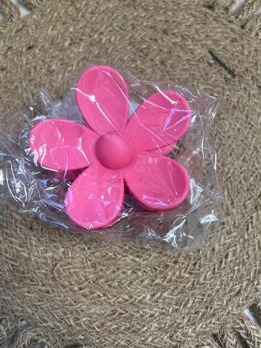 Pink Flower Claw Clip