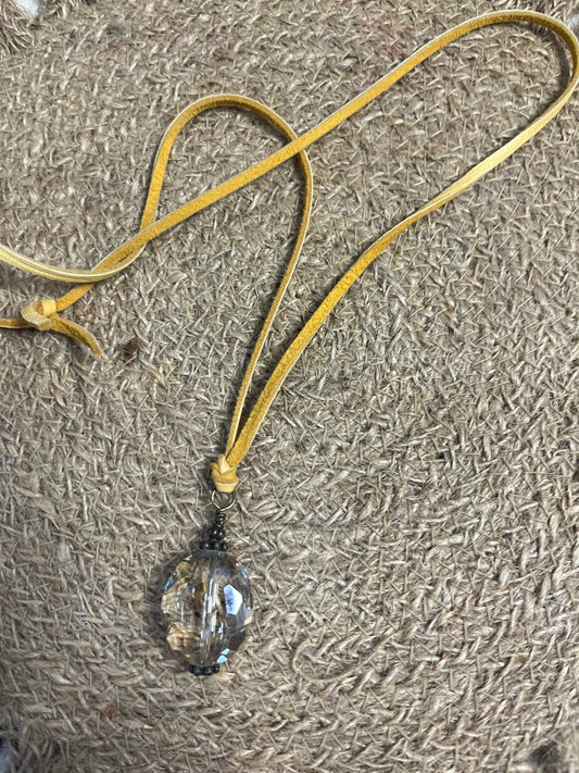 Mustard Diamond Pendant Necklace