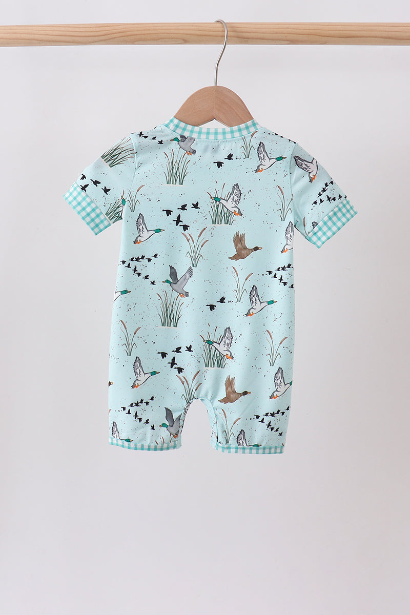 Green Duck Pocket Romper
