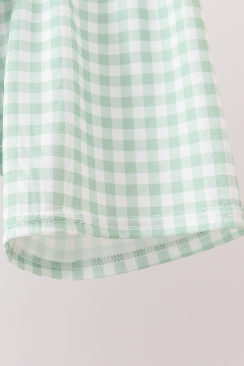 Green Pumpkin Embroidery Shorts Set