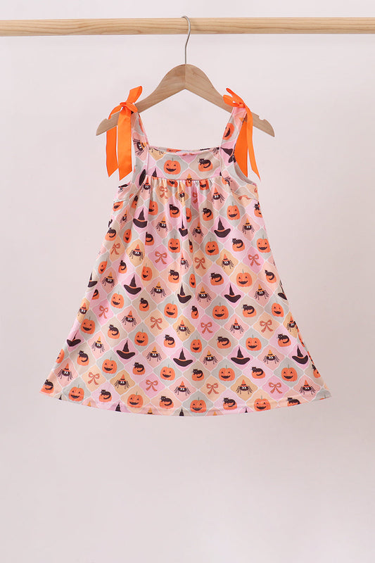 Pumpkin spider bow Dress