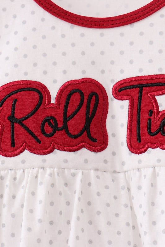Red Alabama Roll Tide Embroidery Bubble