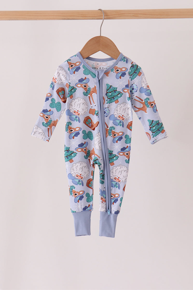 Blue Cowboy Bamboo Romper