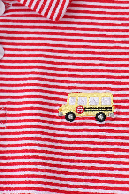 Red School bus Polo Set