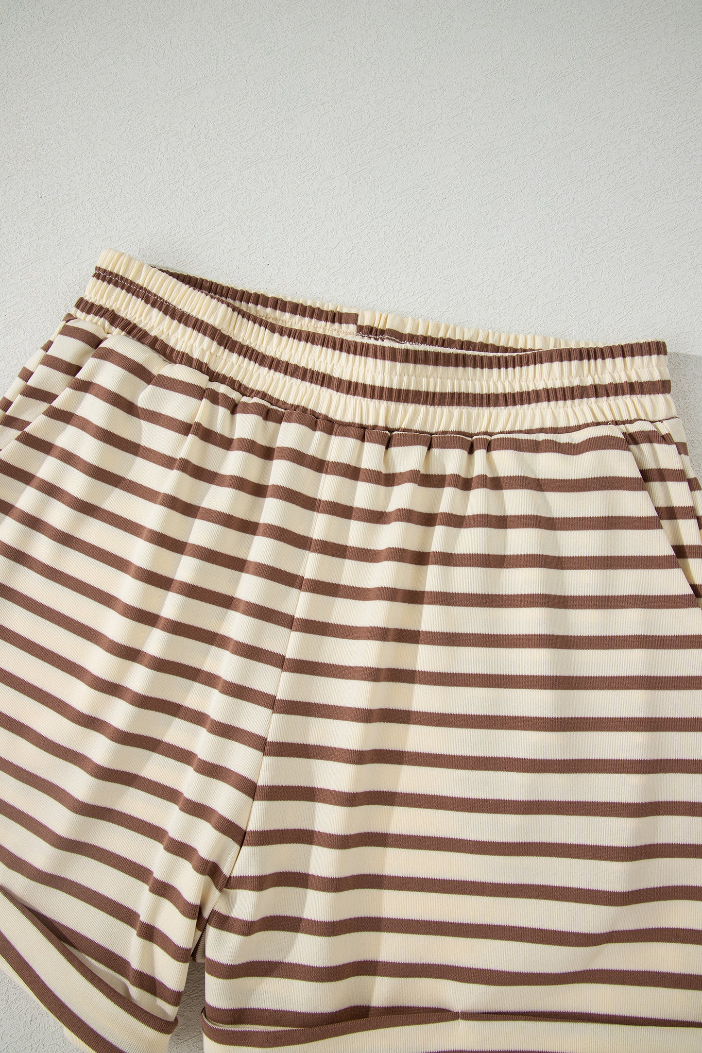 Black Stripe Half Buttons Top and Shorts Set