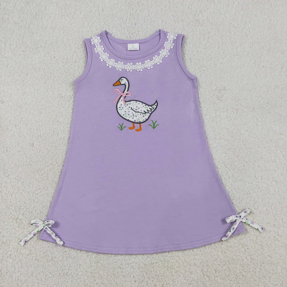 Purple Floral Goose Dress