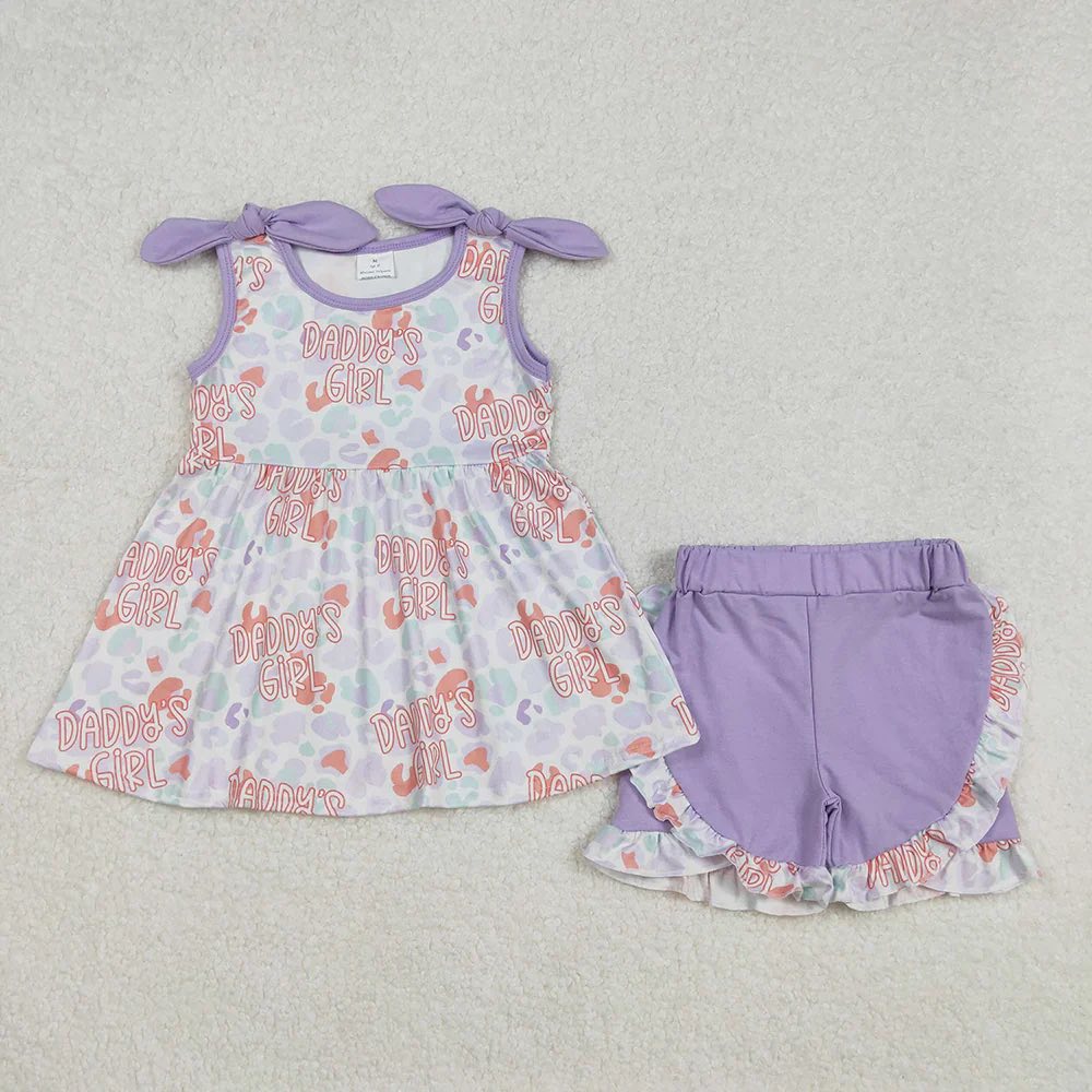 Purple Leopard Daddy's Girl Set