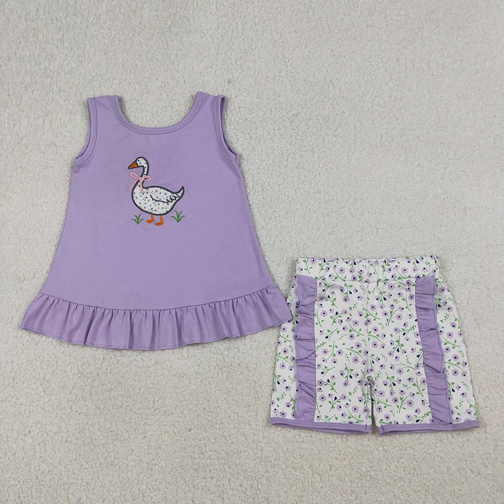 Purple Floral Goose Set