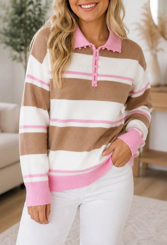 Pink Brown Plus Sweater Preorder