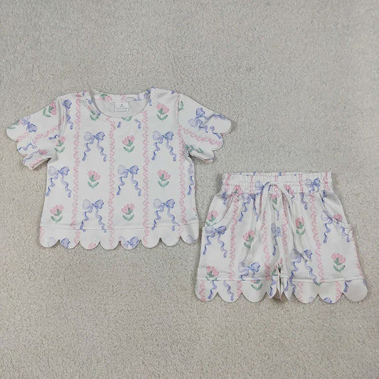 Scalloped Bow Flower Set