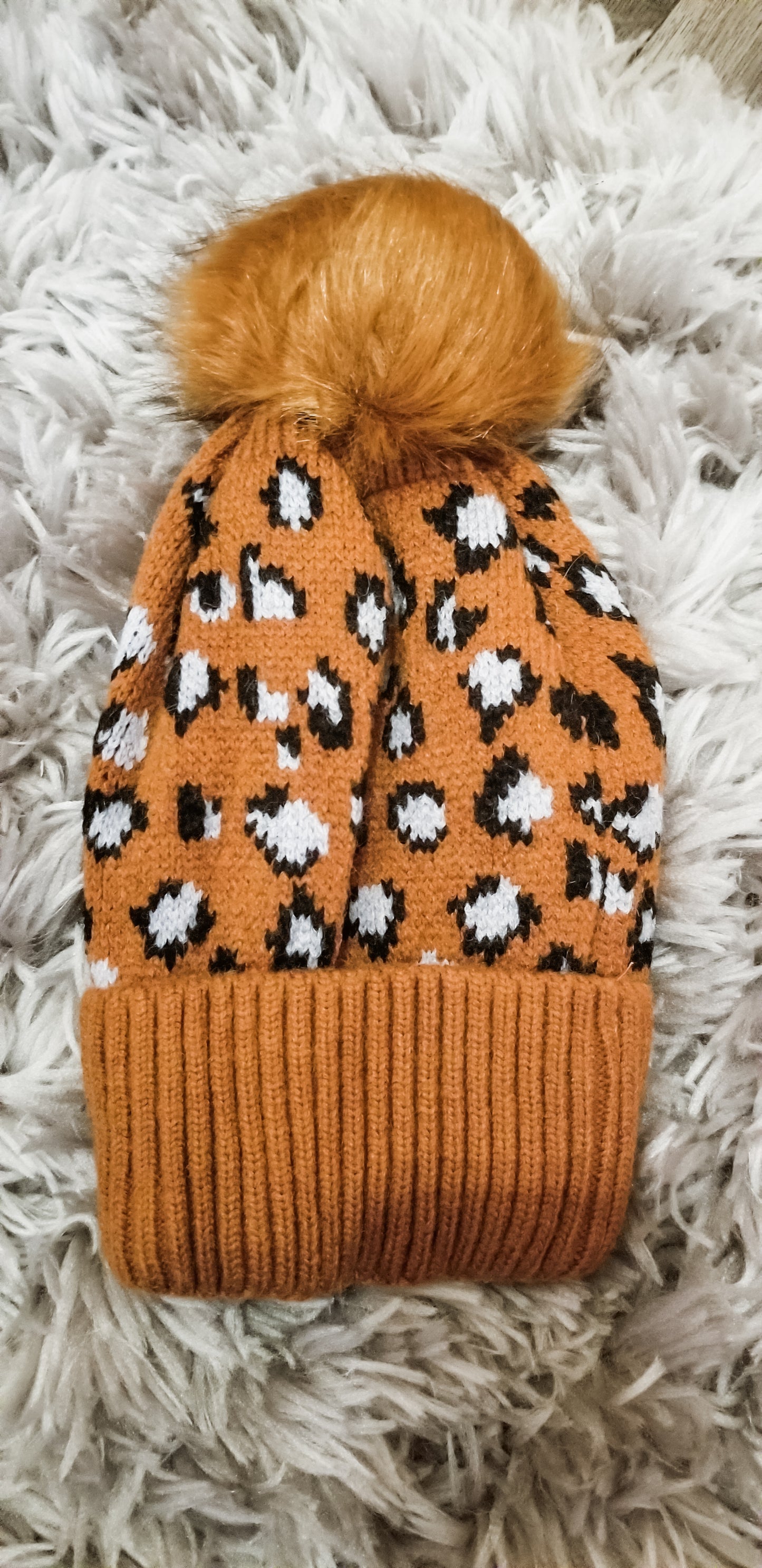 Leopard Beanies With Removable Pom Pom {6 colors}