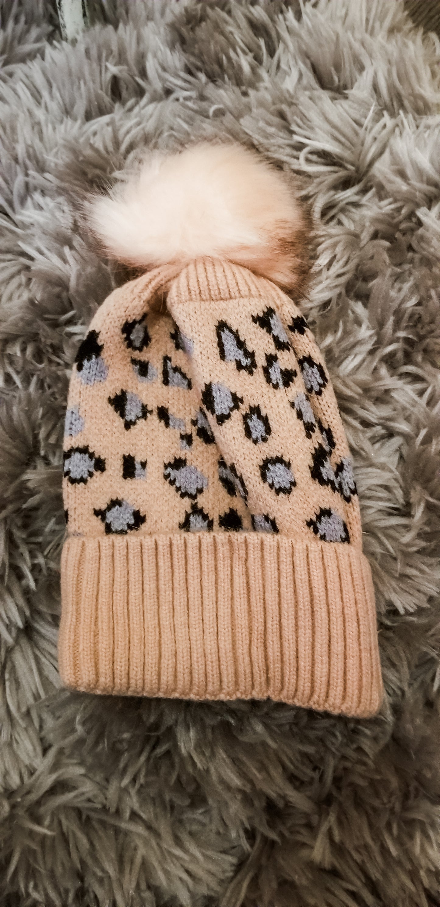 Leopard Beanies With Removable Pom Pom {6 colors}