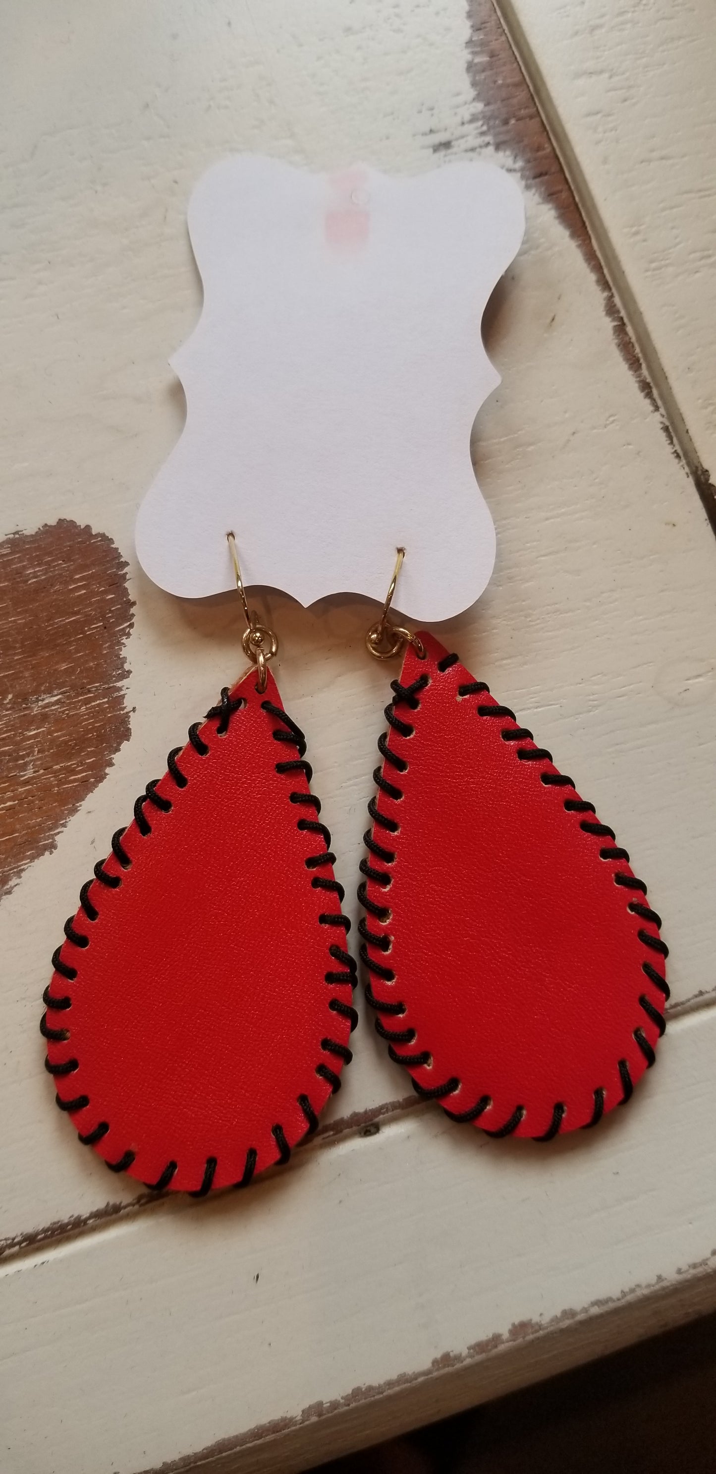 Red & Black Teardrop Earrings