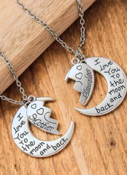 I Love You To The Moon Mom & Daughter Necklaces