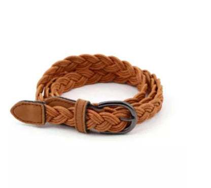 Casual Brown Braided Belt