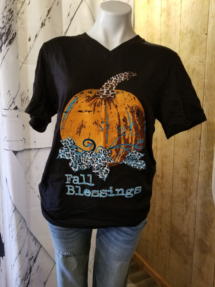 Fall Blessings Black Tee