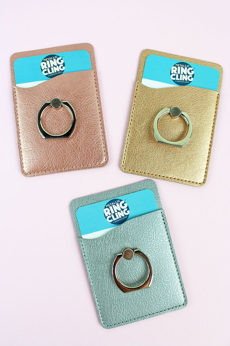 Metallic Ring Cling Cardholder